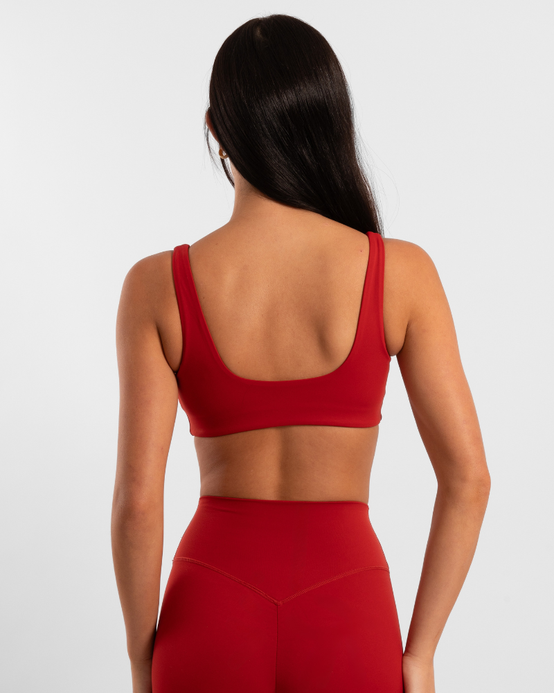 Square Neck Crop - Cherry Red