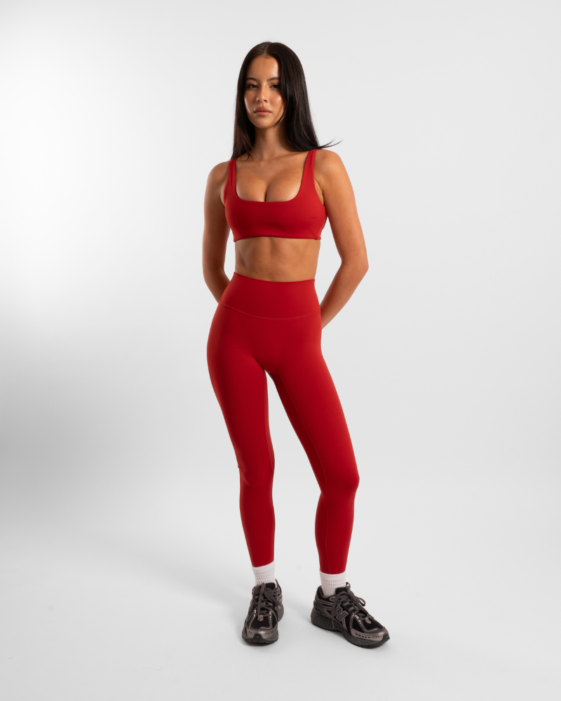 Square Neck Crop - Cherry Red