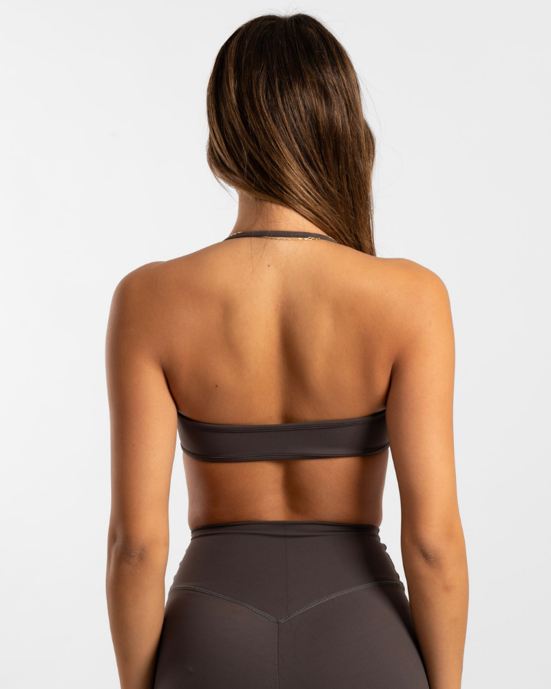 Halter Crop - Charcoal