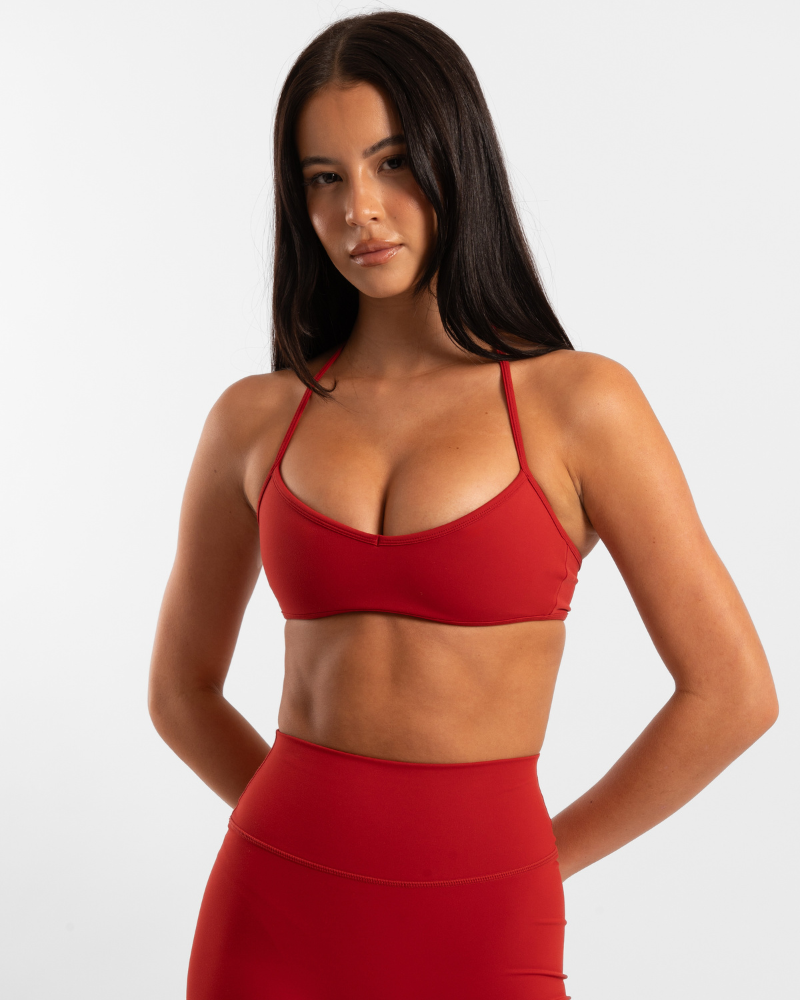 Halter Crop - Cherry Red