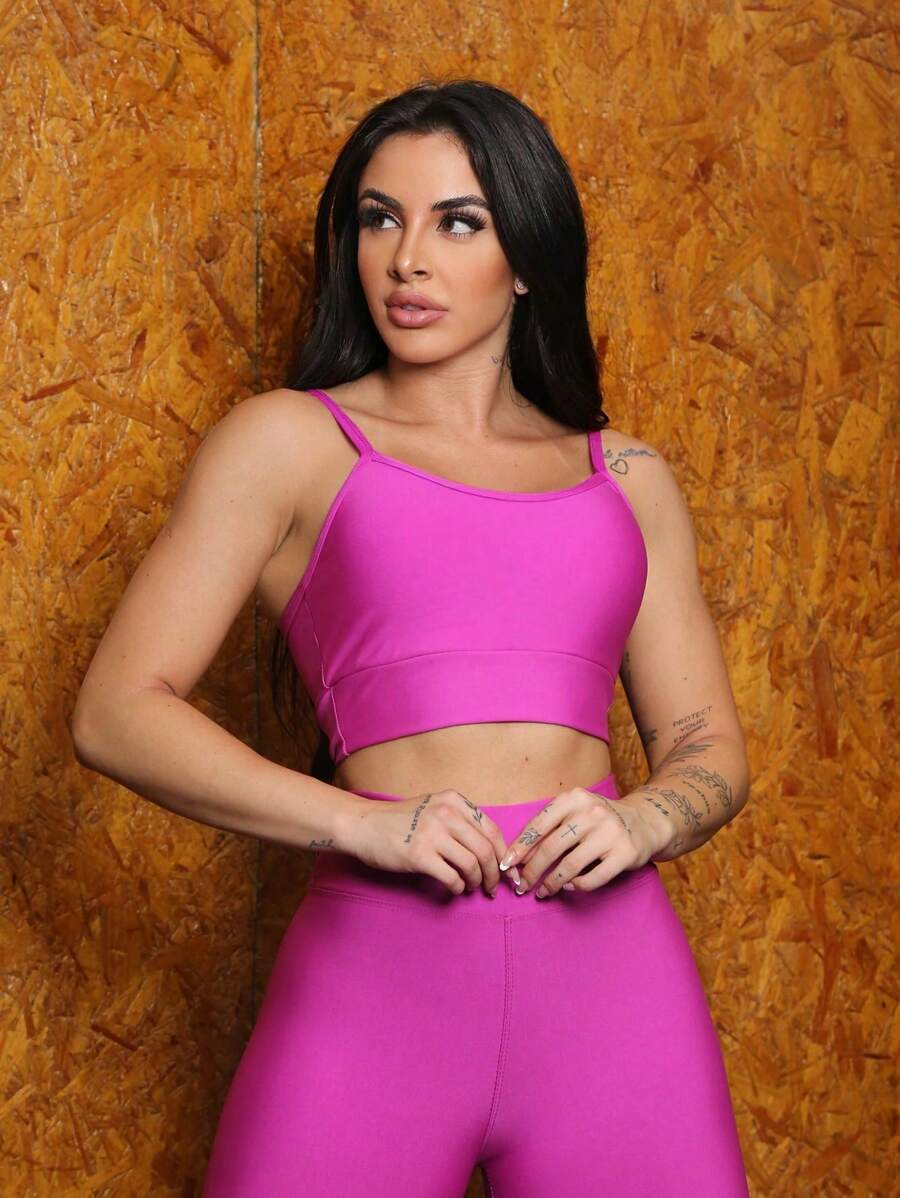 Conjunto para academia Fitness Top alcinha com Bojo