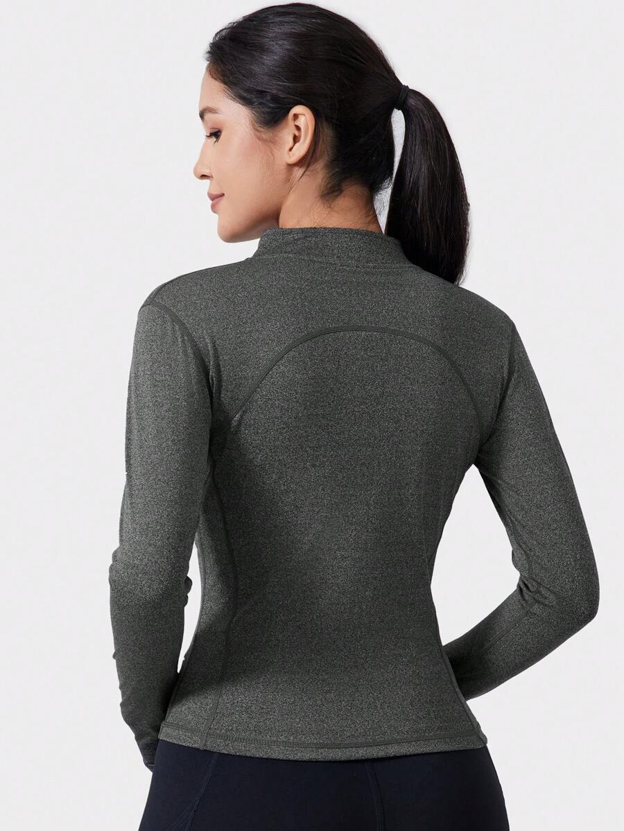VUTRU 1 Peça Jaqueta Esportiva Feminina com Furo para o Polegar, Ajuste Slim para Corrida e Yoga