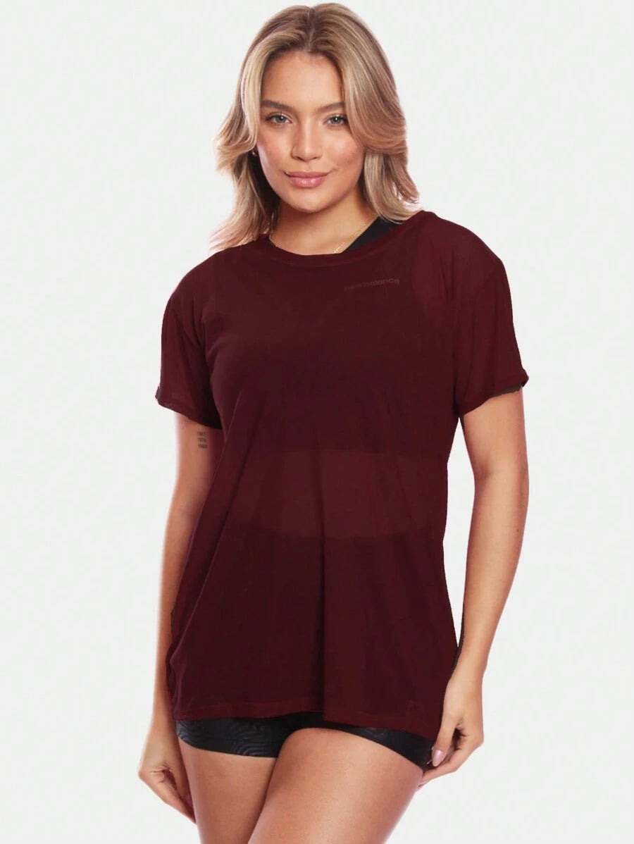 Kit 2 Blusas Manga Curta Blusa Tule Camisa Transparente Treino Academia Fitness