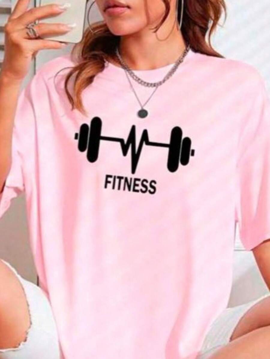 camisa feminina 100% algodão estampa academia