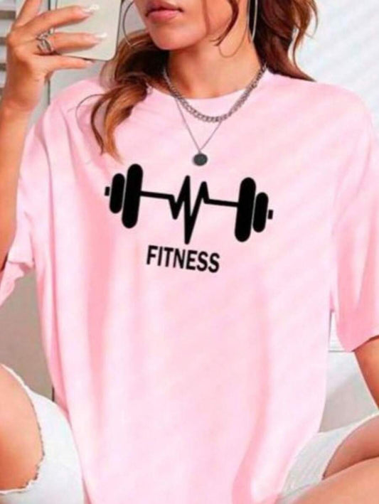 camisa feminina 100% algodão estampa academia