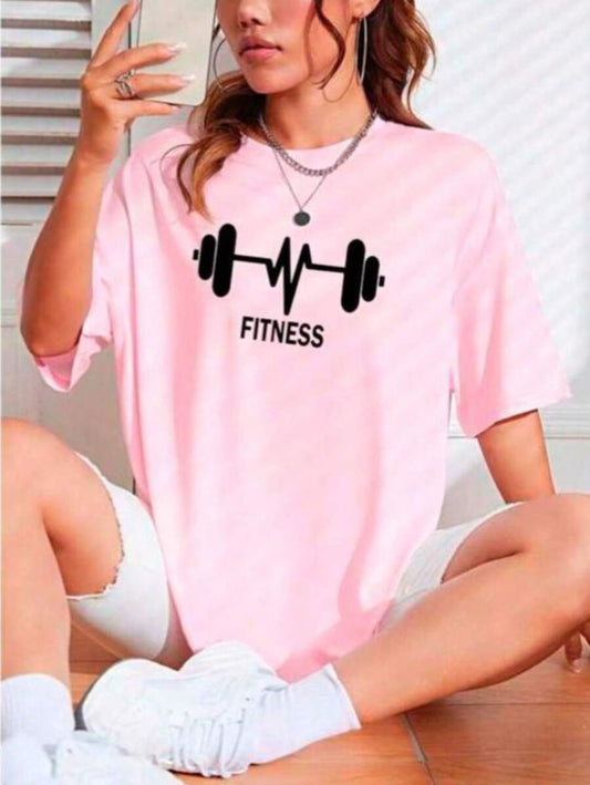 camisa feminina 100% algodão estampa academia