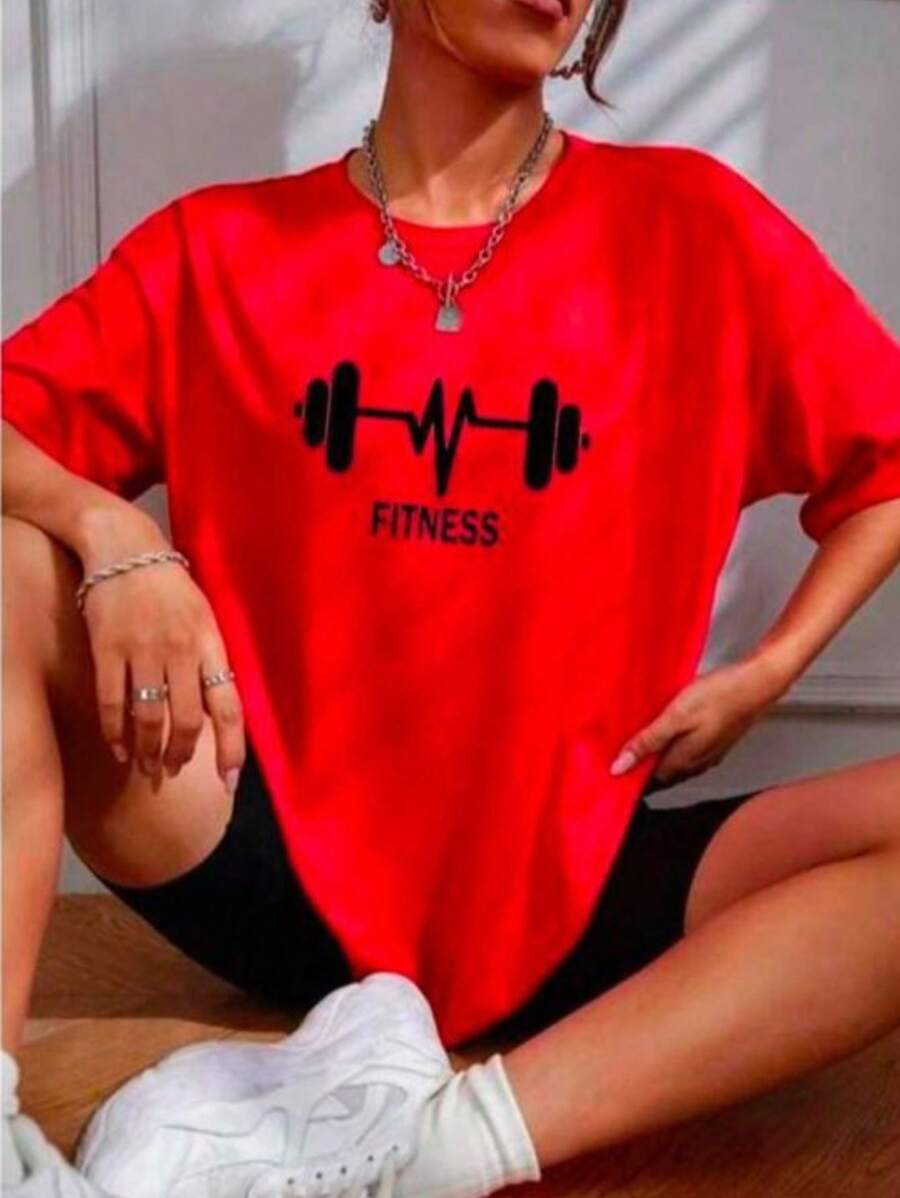 camisa feminina 100% algodão estampa academia