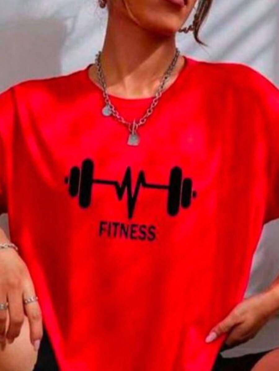 camisa feminina 100% algodão estampa academia