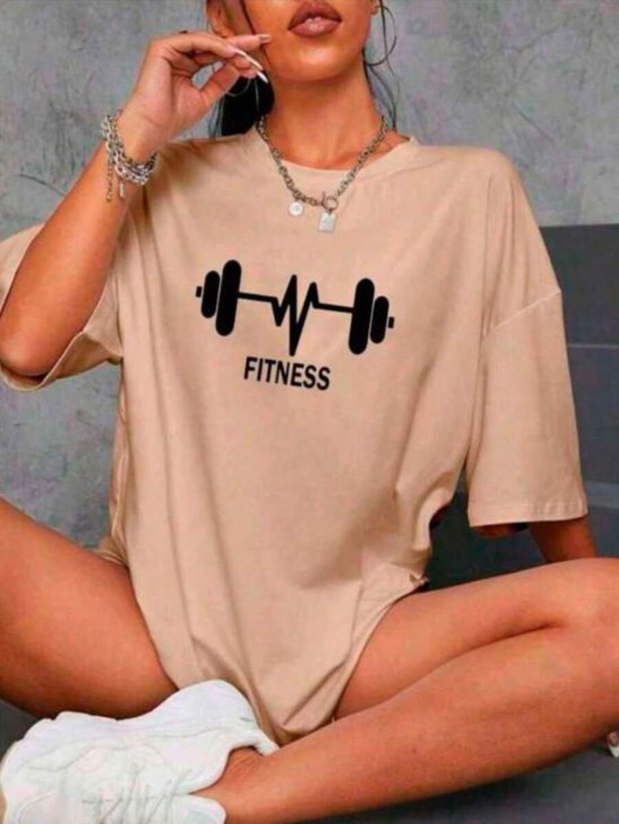 camisa feminina 100% algodão estampa academia