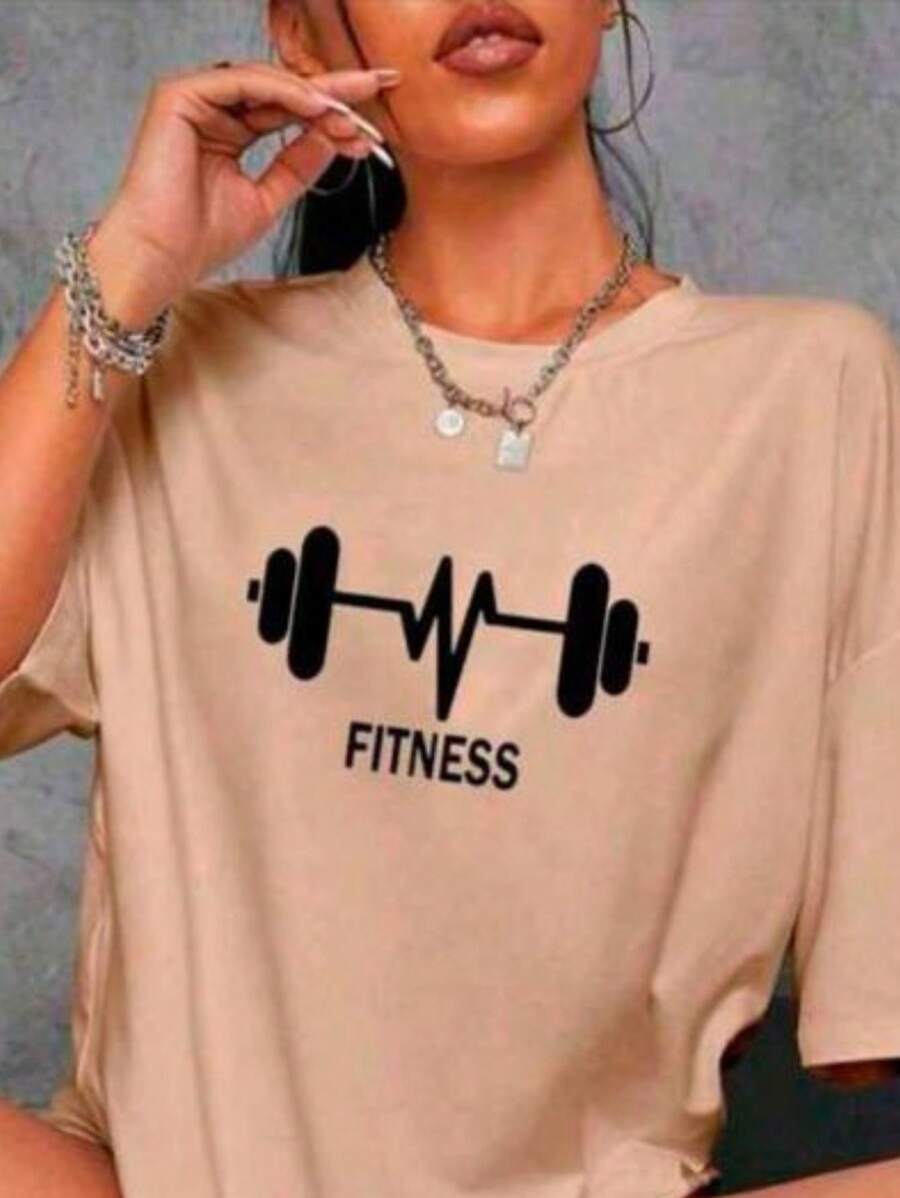 camisa feminina 100% algodão estampa academia
