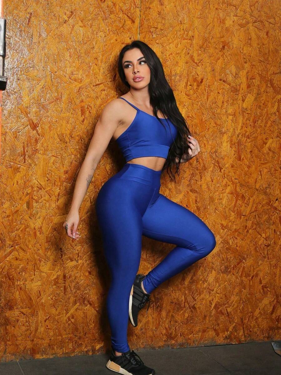 Conjunto para academia Fitness Top alcinha com Bojo