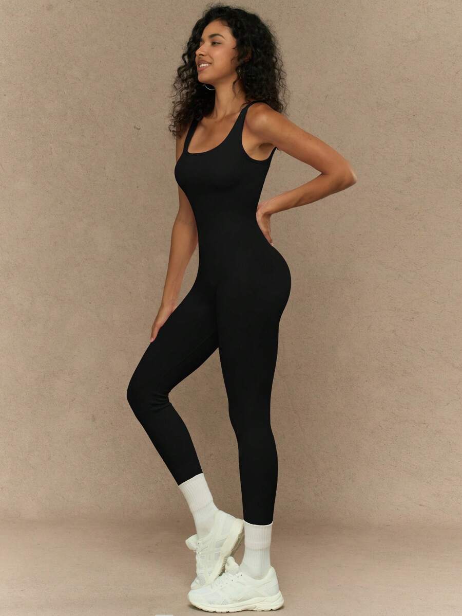 Yefecy 1 Peça Macacão Esportivo Sem Costura de Ioga, Fitness e Corrida, Cor Sólida e Alta Elasticidade, para Mulheres