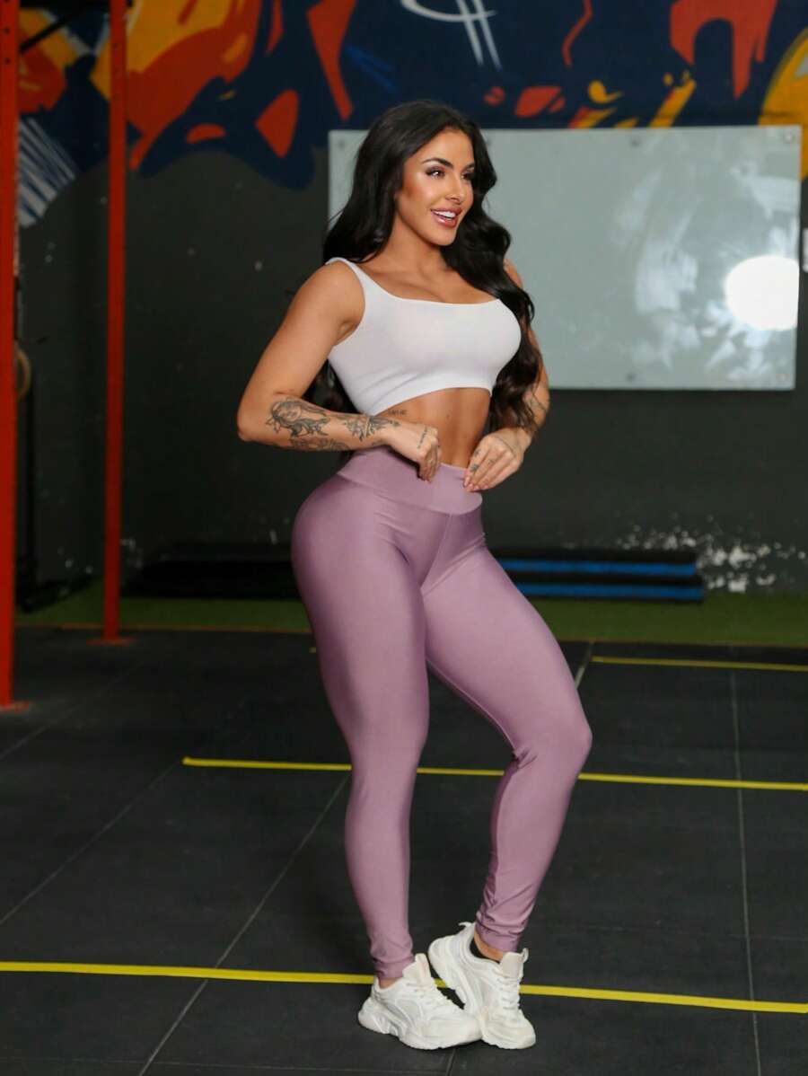 Calça Legging De Academia Cintura alta