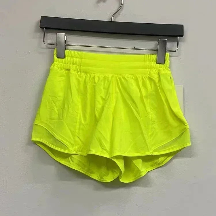 2024 Women Hotty Hot Yoga Shorts Micro-elastic Low-rise Athletic Short With Liner Workout Running Sport Tummy Control Shorts