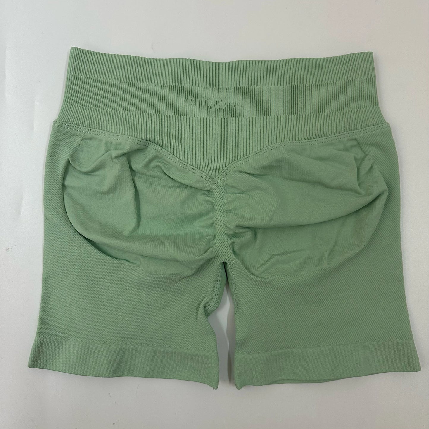 No Logo Yoga Shorts Low Ribbed Waist Band Yoga Shorts Seamless Scrunch Bum Workout Gym Shorts Booty Hight Stretch Running Shorts