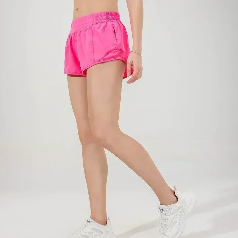 2024 Women Hotty Hot Yoga Shorts Micro-elastic Low-rise Athletic Short With Liner Workout Running Sport Tummy Control Shorts