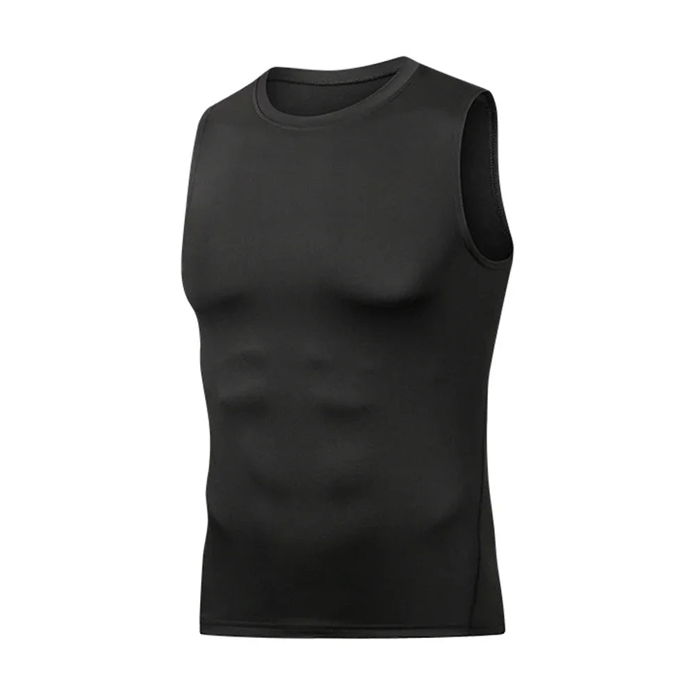 Heren Zomer Mouwloos Gecomprimeerd Shirt Fitness Vest Hardloopsport Gym Shirts Casual Hoge Kwaliteit Tops Snel Droog Heren Kleding