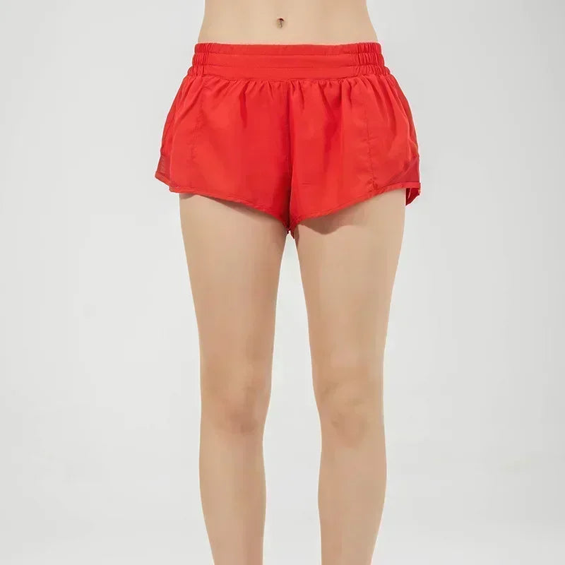 2024 Women Hotty Hot Yoga Shorts Micro-elastic Low-rise Athletic Short With Liner Workout Running Sport Tummy Control Shorts