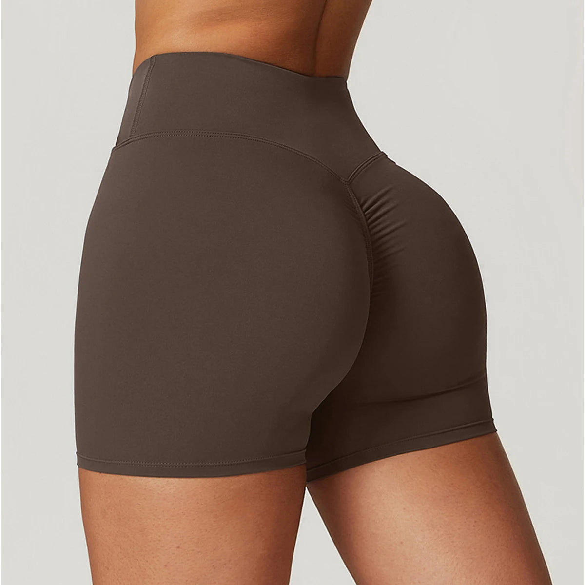 Gymshorts Effen dames yogashorts Crossover Fitness korte leggings Hoge taille Running korte broek Stretch Workout korte kleding
