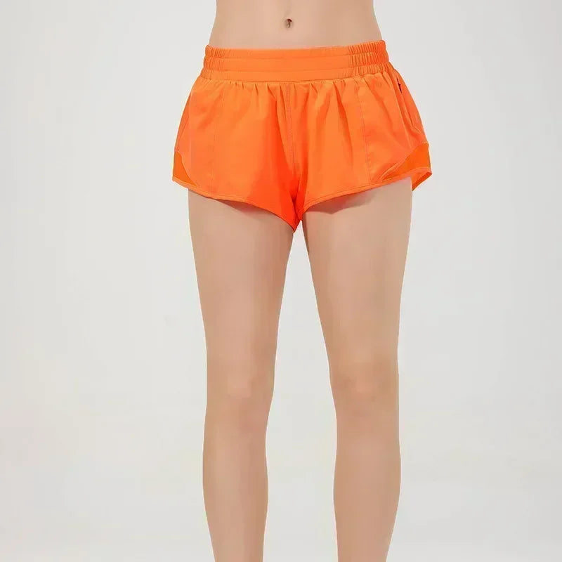 2024 Women Hotty Hot Yoga Shorts Micro-elastic Low-rise Athletic Short With Liner Workout Running Sport Tummy Control Shorts