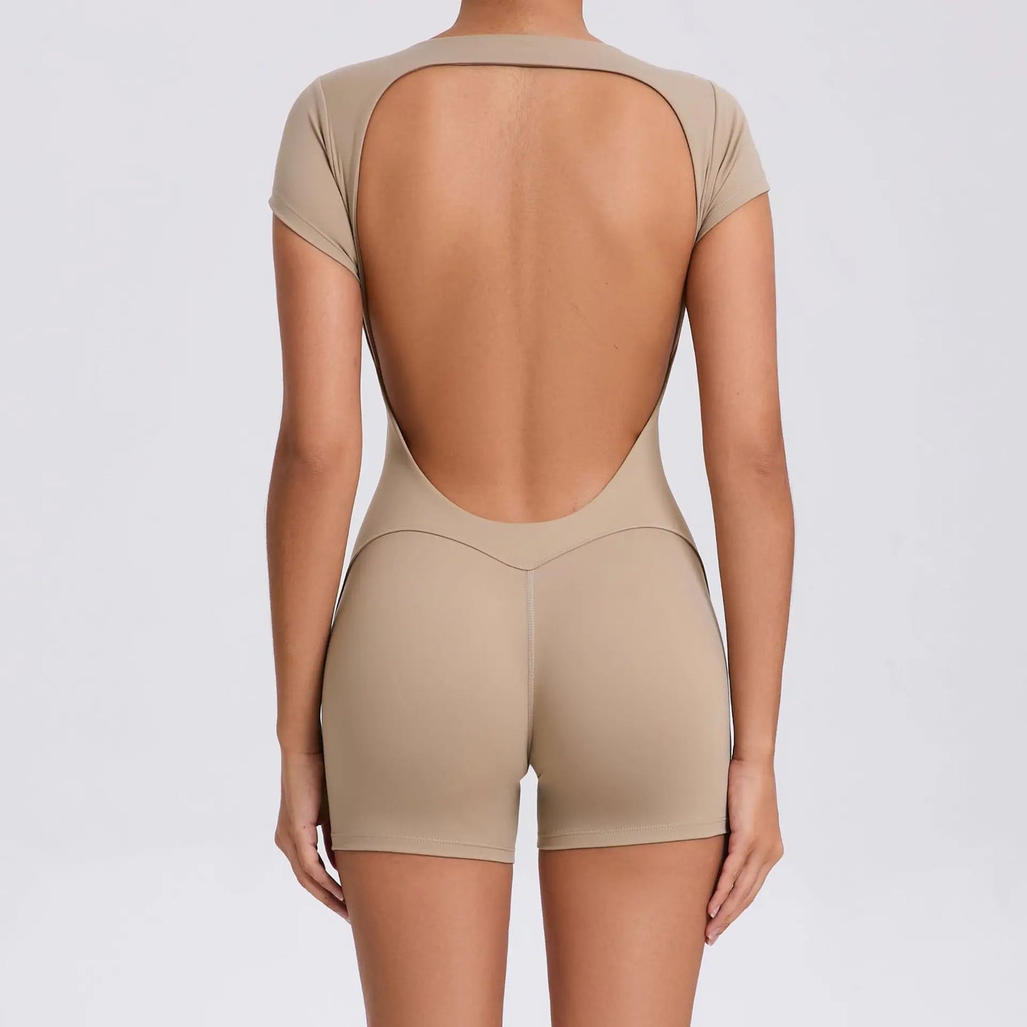 Hearuisavy Backless Sports Overalls Women Gym Rompers Sportswear Breathable Bodysuits Women One-Piece Suit Short Yoga Jumpsuits