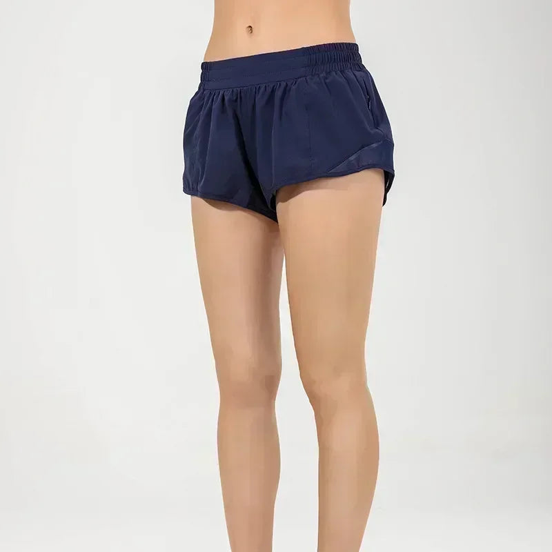 2024 Women Hotty Hot Yoga Shorts Micro-elastic Low-rise Athletic Short With Liner Workout Running Sport Tummy Control Shorts