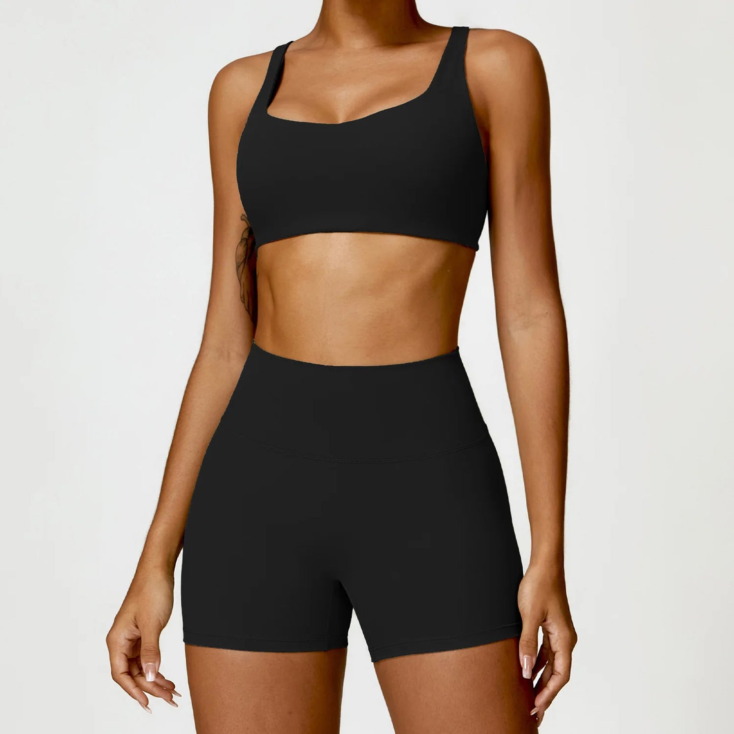 Yoga Set 2 STUKS Vrouwen Gym Lange Mouw Naadloze Sportkleding Workout Kleding Sportkleding Legging Fitness Bh Crop Top Sportpakken