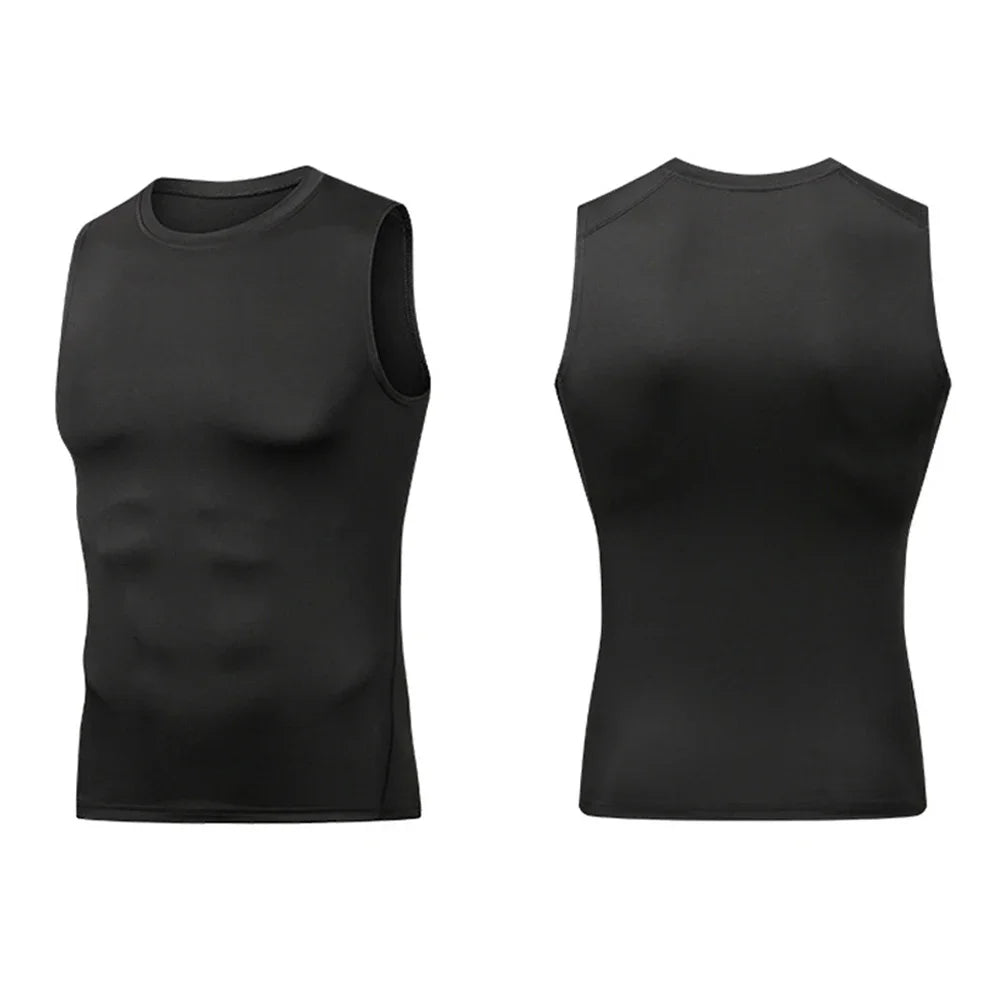 Heren Zomer Mouwloos Gecomprimeerd Shirt Fitness Vest Hardloopsport Gym Shirts Casual Hoge Kwaliteit Tops Snel Droog Heren Kleding
