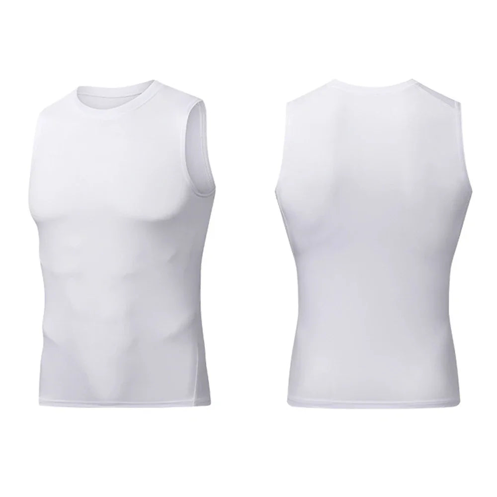 Heren Zomer Mouwloos Gecomprimeerd Shirt Fitness Vest Hardloopsport Gym Shirts Casual Hoge Kwaliteit Tops Snel Droog Heren Kleding