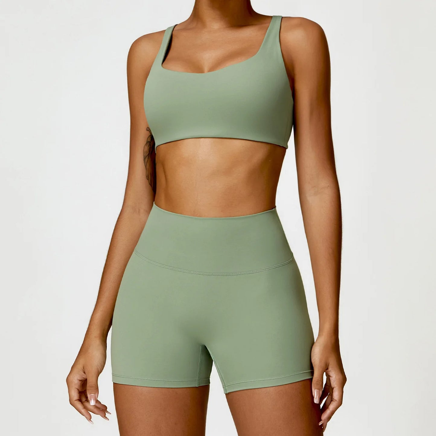 Yoga Set 2 STUKS Vrouwen Gym Lange Mouw Naadloze Sportkleding Workout Kleding Sportkleding Legging Fitness Bh Crop Top Sportpakken