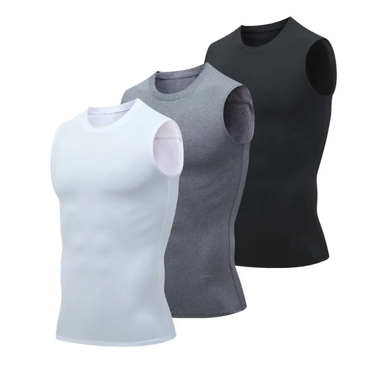 Heren Zomer Mouwloos Gecomprimeerd Shirt Fitness Vest Hardloopsport Gym Shirts Casual Hoge Kwaliteit Tops Snel Droog Heren Kleding