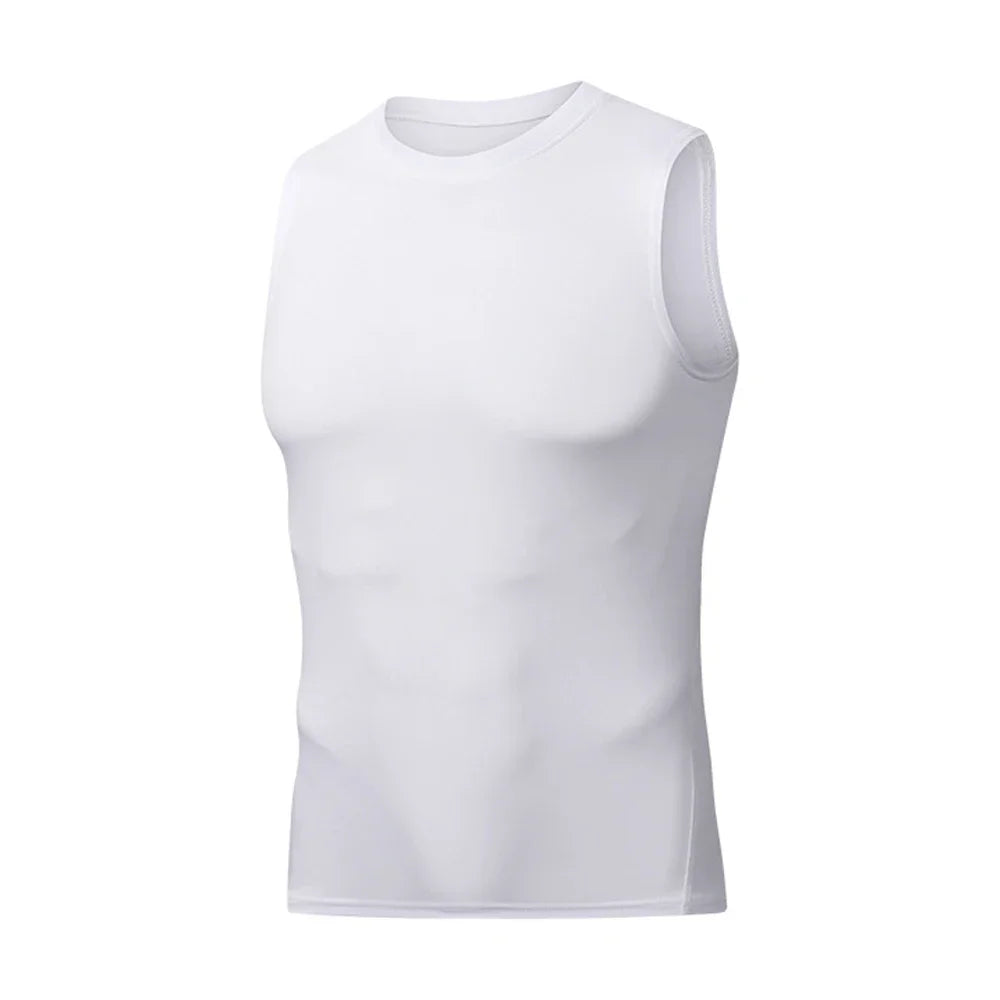 Heren Zomer Mouwloos Gecomprimeerd Shirt Fitness Vest Hardloopsport Gym Shirts Casual Hoge Kwaliteit Tops Snel Droog Heren Kleding