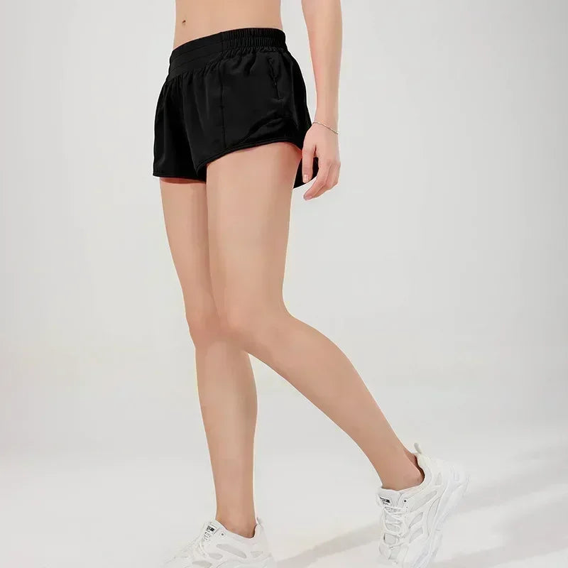 2024 Women Hotty Hot Yoga Shorts Micro-elastic Low-rise Athletic Short With Liner Workout Running Sport Tummy Control Shorts