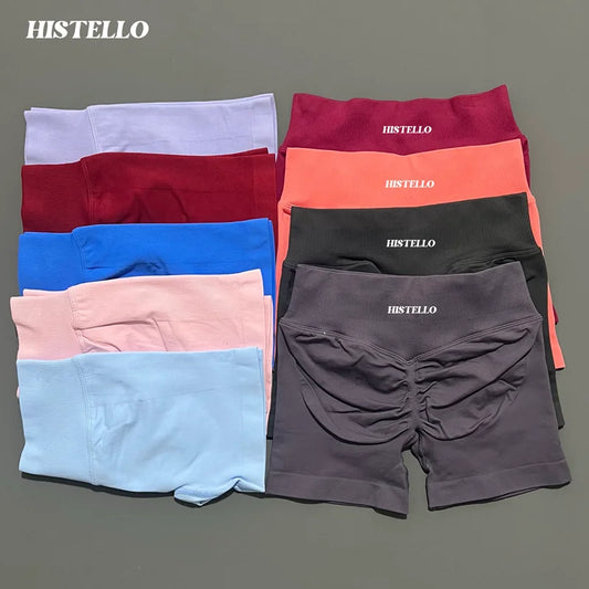 HISTELLO Impact Shorts Df Vervanging Hoge Taille Dames Yoga Workout Shorts Naadloze legging Stretch Fitness Gym Hardloopshorts