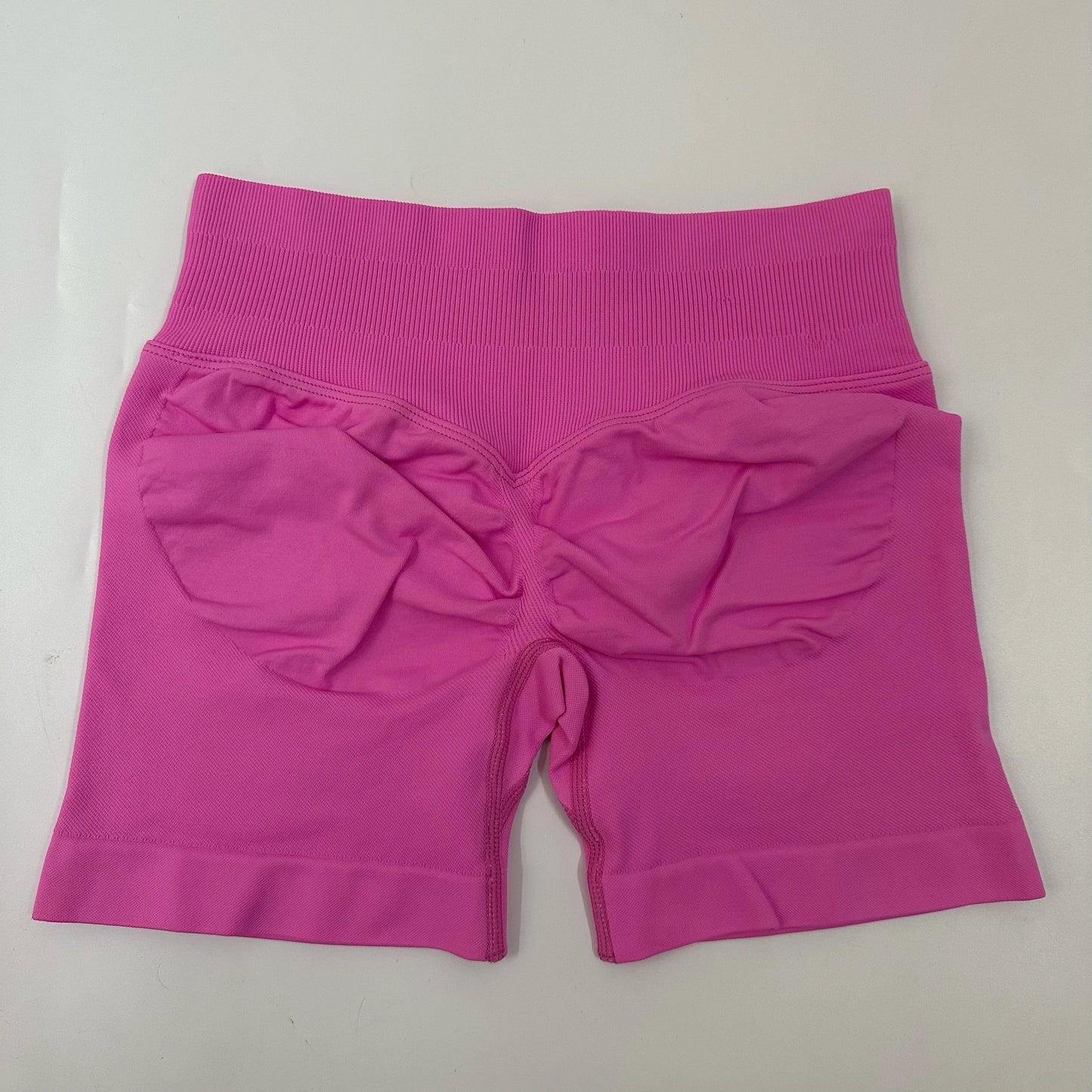 No Logo Yoga Shorts Low Ribbed Waist Band Yoga Shorts Seamless Scrunch Bum Workout Gym Shorts Booty Hight Stretch Running Shorts